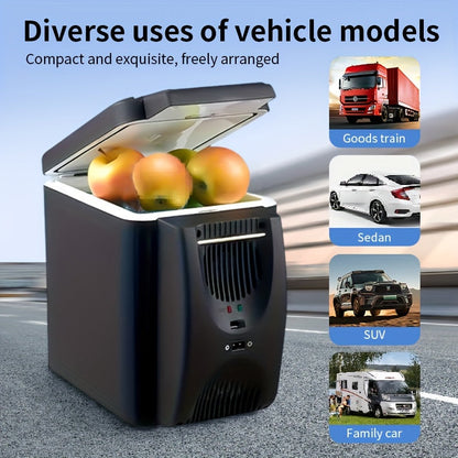 Compact 6L Portable Mini-Fridge for Cars – DC 12V Electric Cooler for Drinks, Seafood, and Fruit, ideal for Travel and Outdoor Adventures