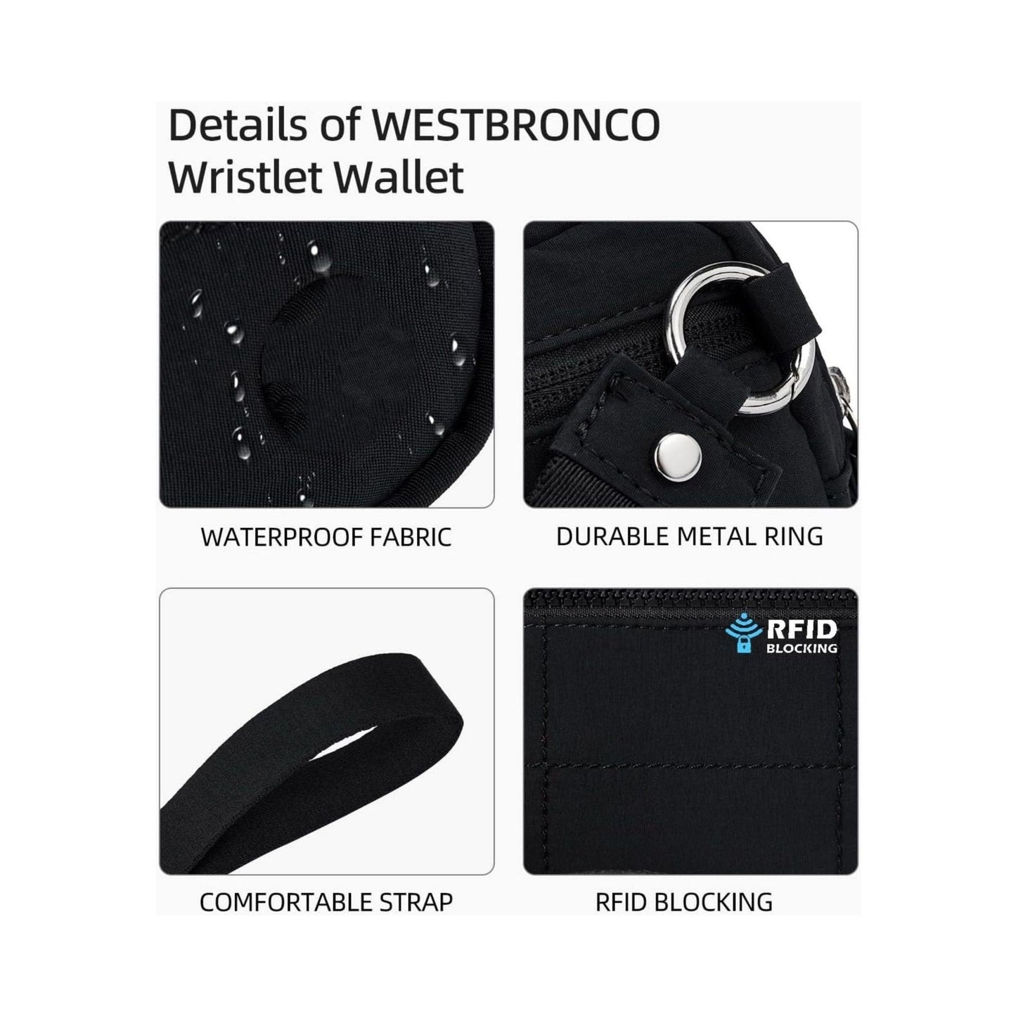 Skanto | Stylish Nylon Wristlet Wallet with Multiple Compartments