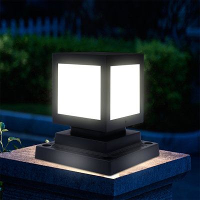 BowLift | Solar LED garden lantern in square design – decorative outdoor lighting for paths and terrace