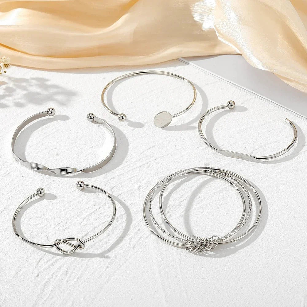 BowLift | 5pcs Twist Bangle Bracelet Stack