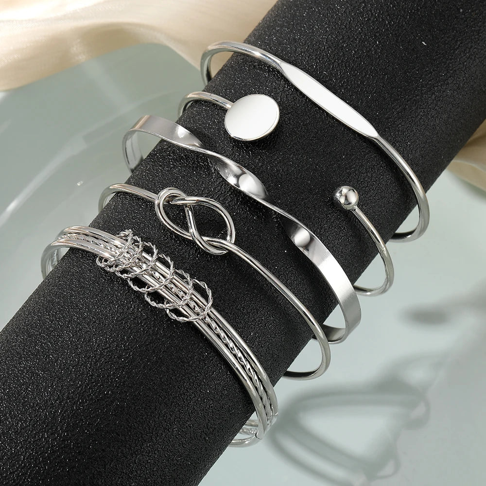 BowLift | 5pcs Twist Bangle Bracelet Stack