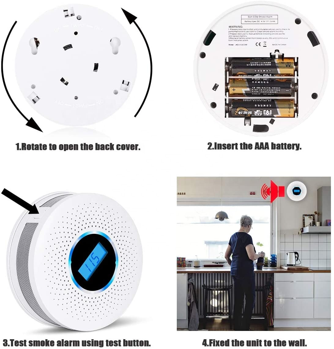 Skanto | CombiSafe Smoke and Carbon Monoxide Detector with Long-Lasting Battery