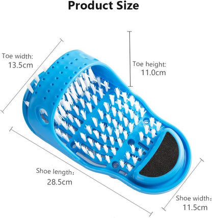 Easy Feet Cleaning Brush Exfoliating Foot Massager Slipper for Unisex Adults, 1 Pc (Blue) Bowlift