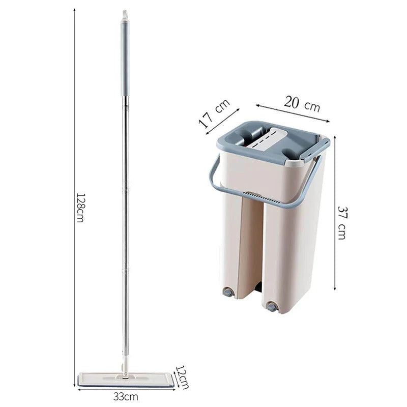 Spin Mop Bucket With Reusable Mop Pads Skanto