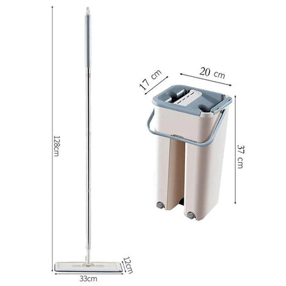 Spin Mop Bucket With Reusable Mop Pads Skanto