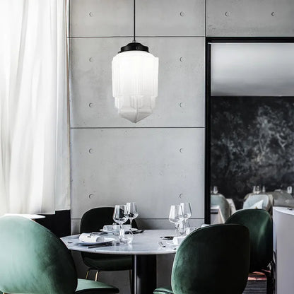 LumiNéo – Modern Geometric Pendant in Frosted Glass