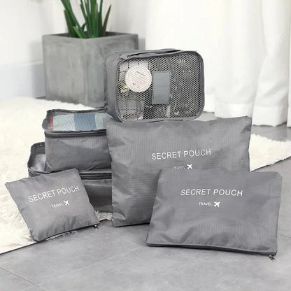 6 Piece Travel Clothing Storage Water-Repellent Bags Portable Luggage Organizers Packing Cubes 6 Colors Local Stock Hot Sale