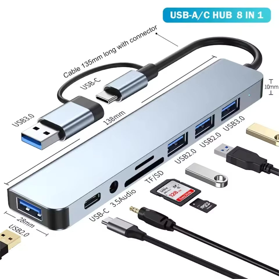 Sandsberg | Blueendless 8 In 1 Multifunction Type-C / USB-C HUB Expansion Dock