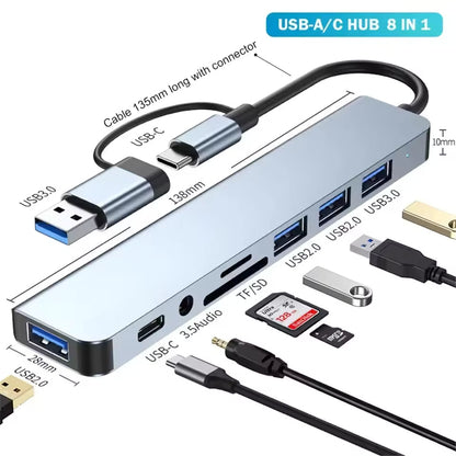 Sandsberg | Blueendless 8 In 1 Multifunction Type-C / USB-C HUB Expansion Dock