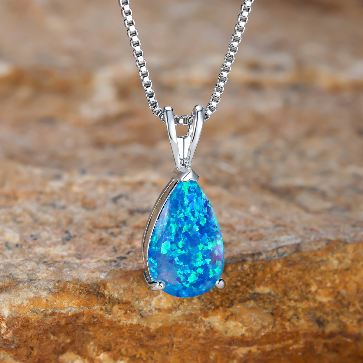 Skanto | Minimalist Drop Opal Pendant Necklace - Selina