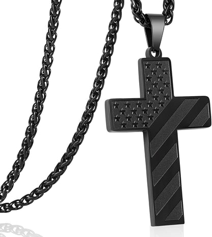 BowLift | IronPride Cross American Flag Cross Necklace