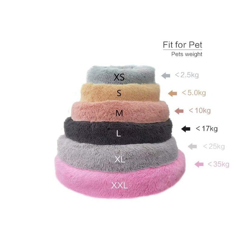 Brehn | Round Plush Calming Donut Dog Bed for Small to Large Dogs