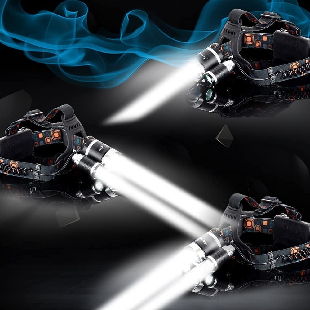 Skanto | Hqdz-Td 20000 Lumen Rechargeable Headlamp - Waterproof, Adjustable Light for Outdoors, Hunting, Camping