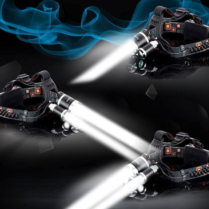 Skanto | Hqdz-Td 20000 Lumen Rechargeable Headlamp - Waterproof, Adjustable Light for Outdoors, Hunting, Camping