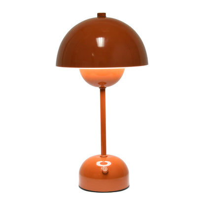 Skanto | Simple Designs LED Touch Lamp, 11.8" Portable & Rechargeable Mushroom in Orange