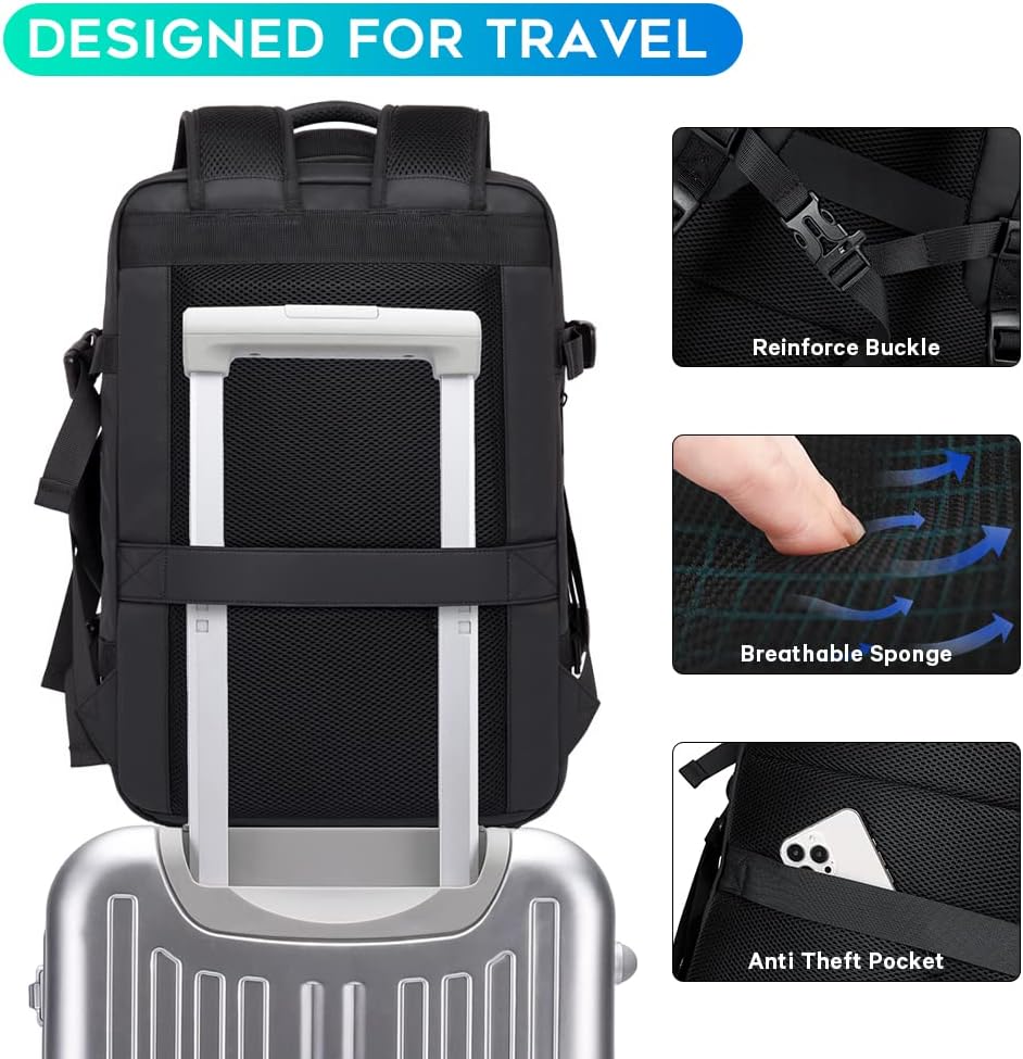 Expandable 26–45L Waterproof Travel Backpack with Laptop Sleeve & Duffle Carry | Bowlift