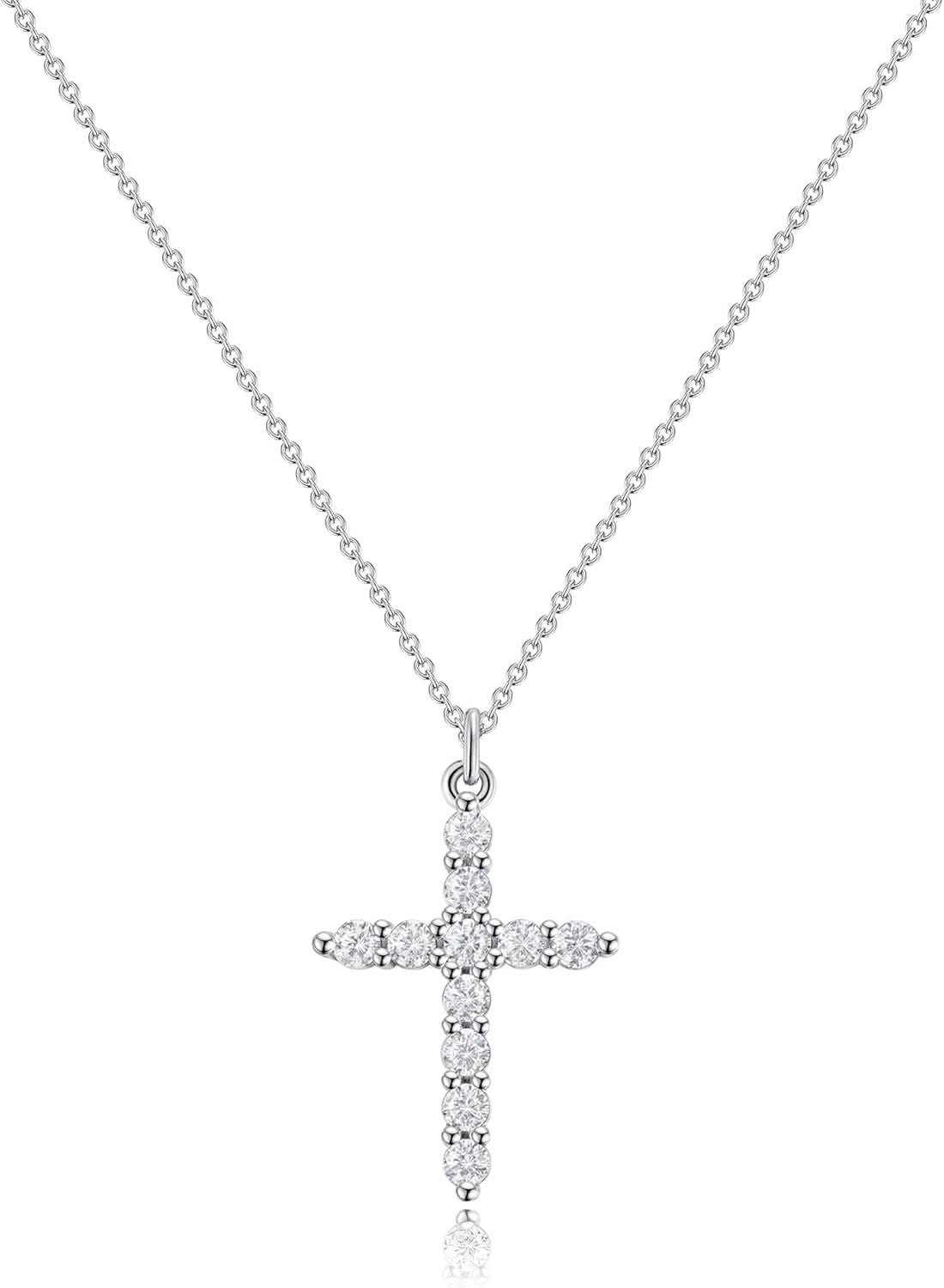 BowLift | Elegant 18K Gold Cubic Zirconia Cross Necklace
