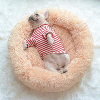 Brehn | Round Plush Calming Donut Dog Bed for Small to Large Dogs
