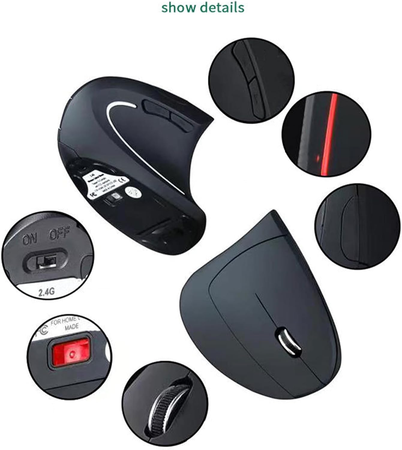 Skanto | Rechargeable Ergonomic Vertical Wireless Mouse – Elvion