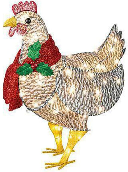 BowLift | WinterHen LED Chicken with Scarf – Illuminating Christmas Decoration for Indoor and Outdoor