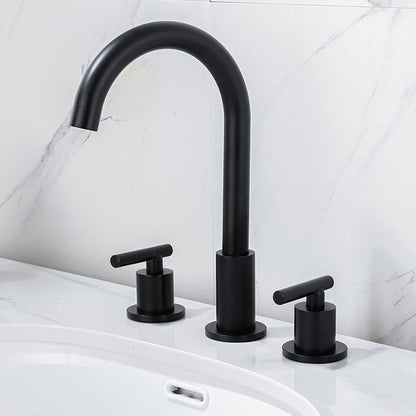 BowLift | Modern 2-Handle Bathroom Sink Faucet 3-Hole Widespread Bathroom Faucet