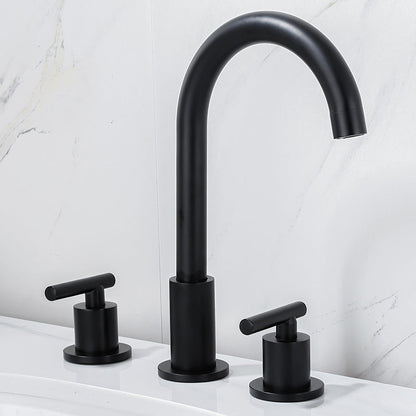 BowLift | Modern 2-Handle Bathroom Sink Faucet 3-Hole Widespread Bathroom Faucet