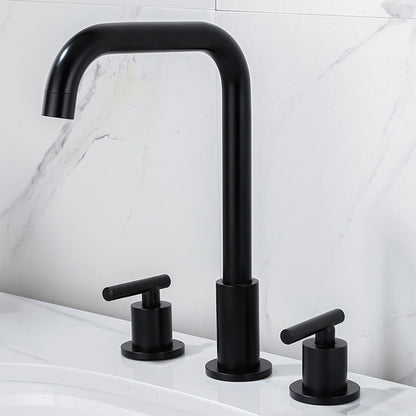 BowLift | Modern 2-Handle Bathroom Sink Faucet 3-Hole Widespread Bathroom Faucet