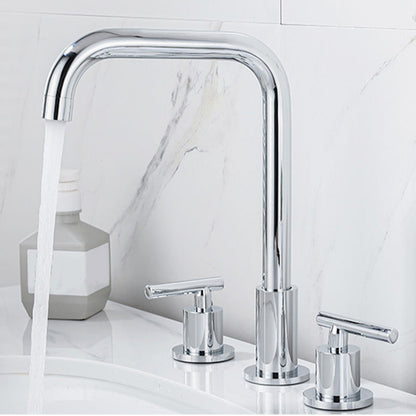 BowLift | Modern 2-Handle Bathroom Sink Faucet 3-Hole Widespread Bathroom Faucet