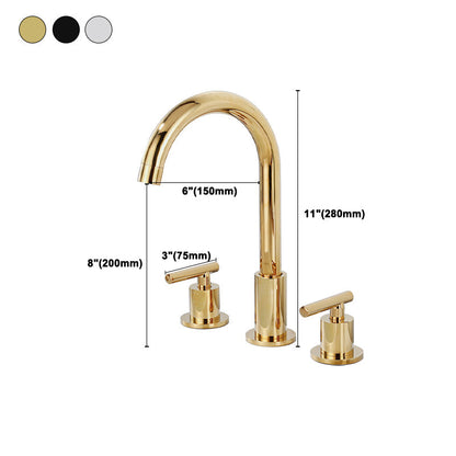 BowLift | Modern 2-Handle Bathroom Sink Faucet 3-Hole Widespread Bathroom Faucet