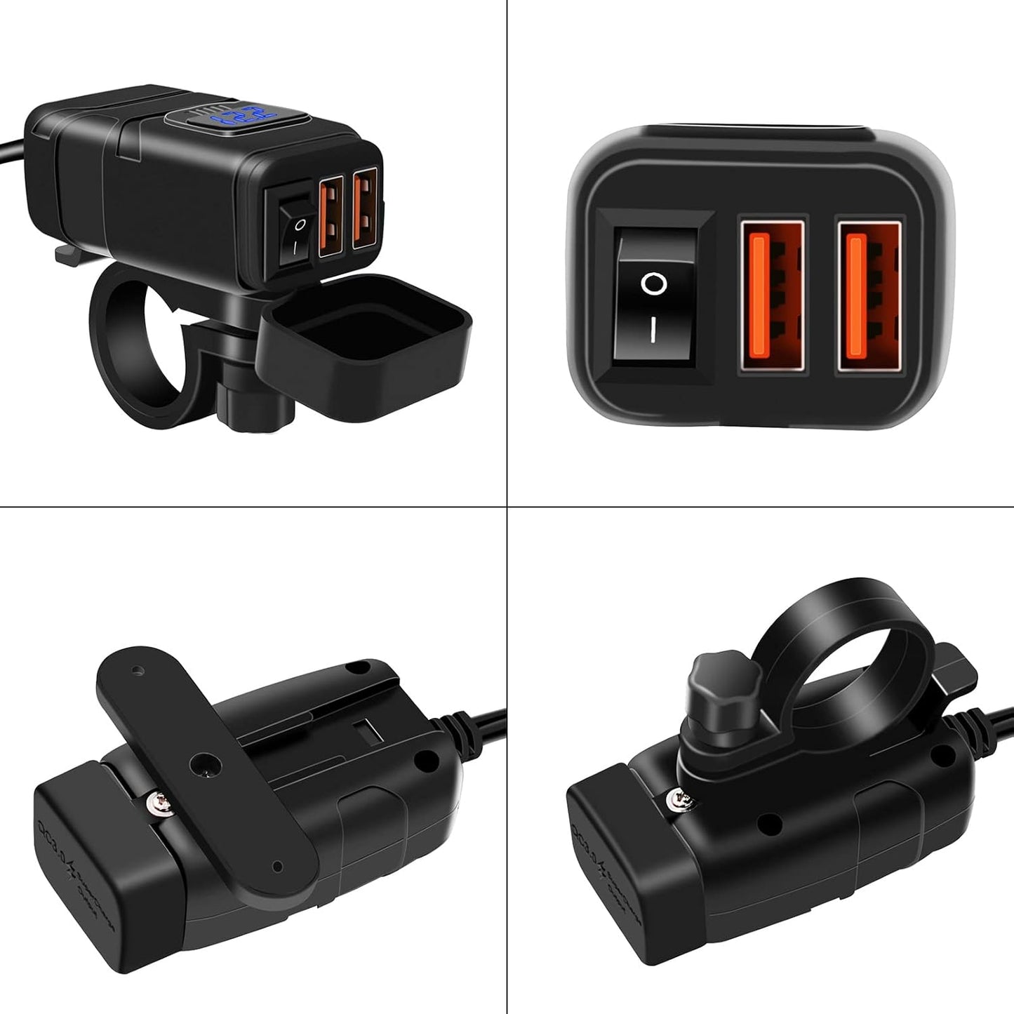 BowLift | Motorcycle USB & Type-C Fast Charger with Voltmeter – Drayvik