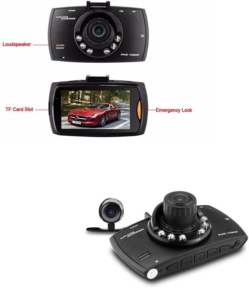 Skanto | Dual Lens Car Dash Cam G30 2.7" LCD Full HD 1080P with G-Sensor