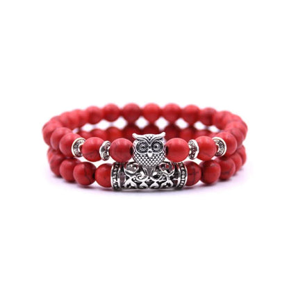 BowLift | Owl Charm Natural Stone Bracelet