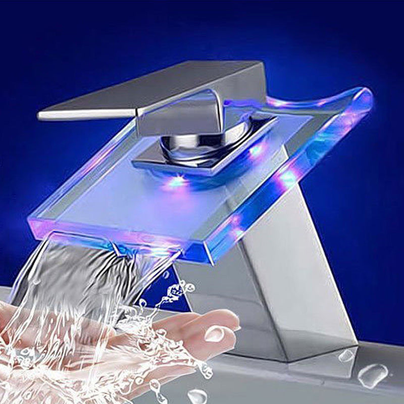 Brehn | Single-lever 1-hole copper basin mixer with LED lighting