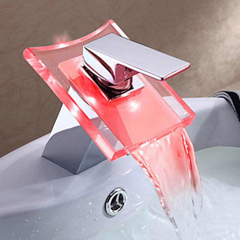 Brehn | Single-lever 1-hole copper basin mixer with LED lighting