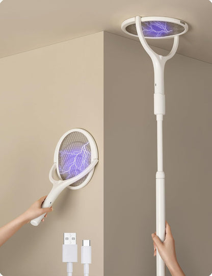 BowLift | Rechargeable Electric Fly Swatter with Flexible 90° Rotating Head – High-Voltage Mosquito & Insect Zapper