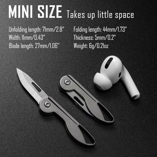 Mini Titanium Alloy Folding Pocket Knife Skanto