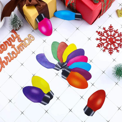 BowLift | Christmas Car Magnet Decorations | Reflective Holiday Light Bulb Set | Weatherproof & Reusable