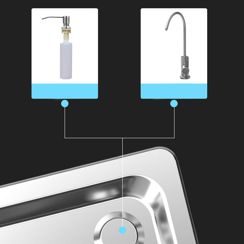 BowLift | Modern Workstation Sink Stainless Steel Drain Arrangement and Faucet Kitchen Sink