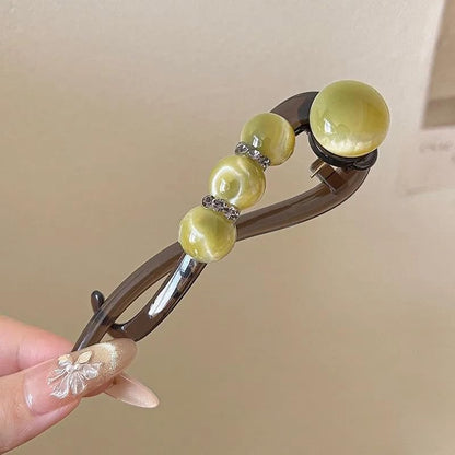 Elegant Rose Pearl Twist Hair Clip Bowlift