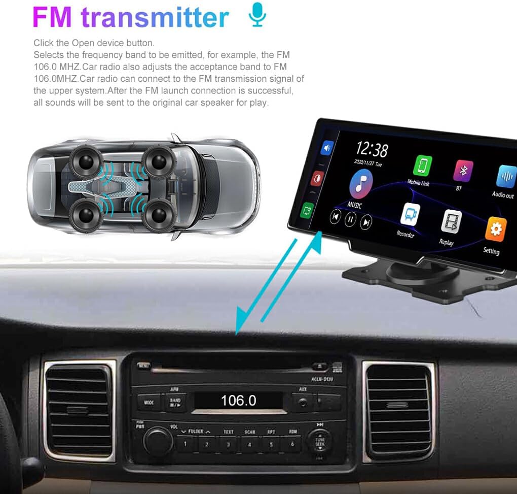 Skanto | CarVision Pro – Smart Car Display with Apple CarPlay, Android Auto & Dash Cam