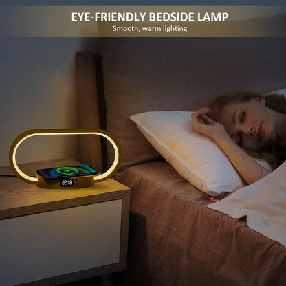 Skanto | Wireless Charging Bedside Lamp with Clock – Lumora