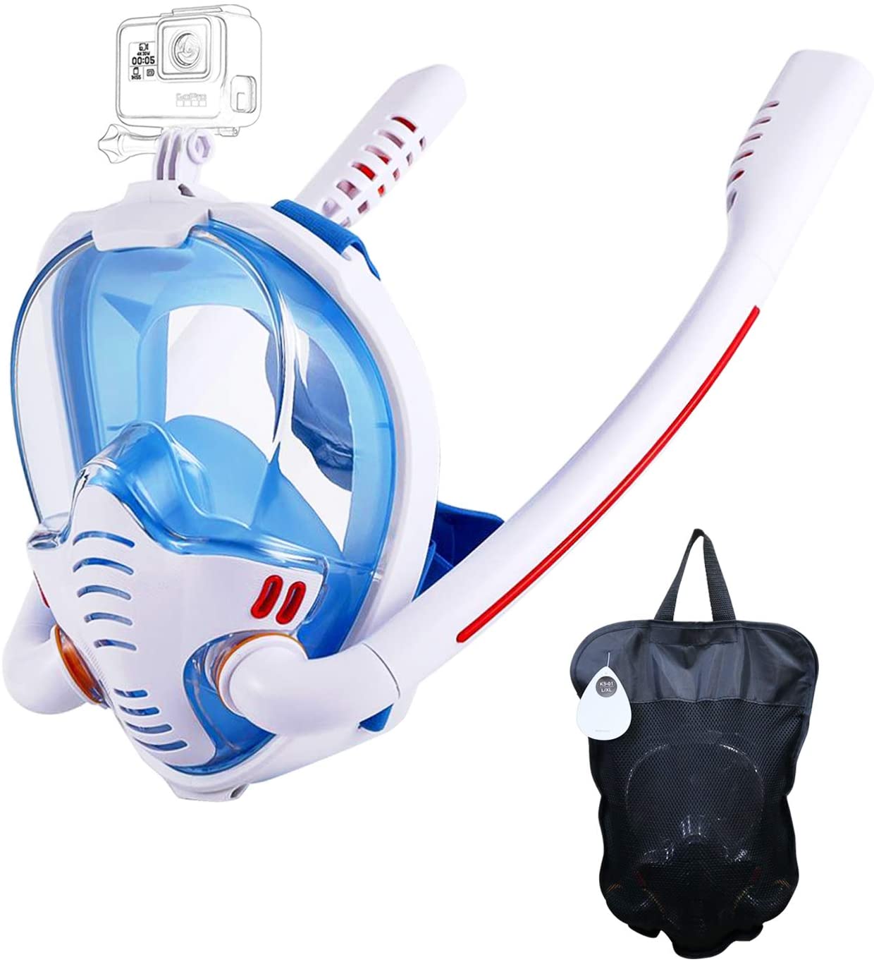Skanto Snorkel Mask with Anti-Fog Cloth, 180 Degree Panoramic View HD