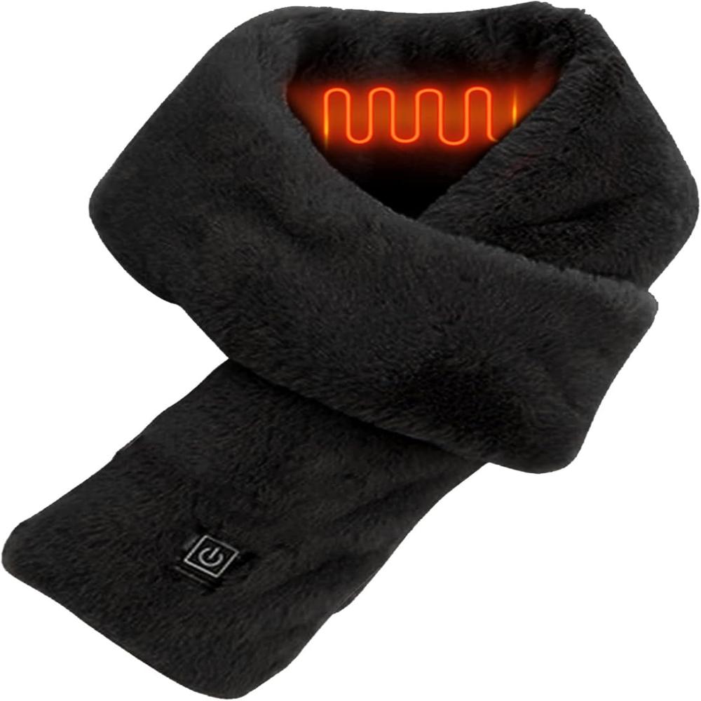 Skanto | Heated Faux Fur Scarf UK – Rechargeable USB Winter Scarf, Soft Thermal Neck Warmer