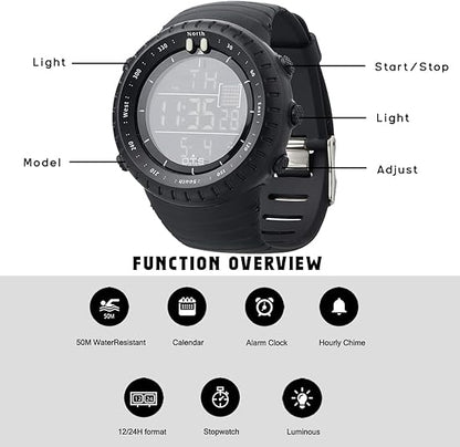 Skanto | Henry Waterproof Men's Digital Sports Watch – Shockproof, Tactical & LED Illuminated Outdoor Watch