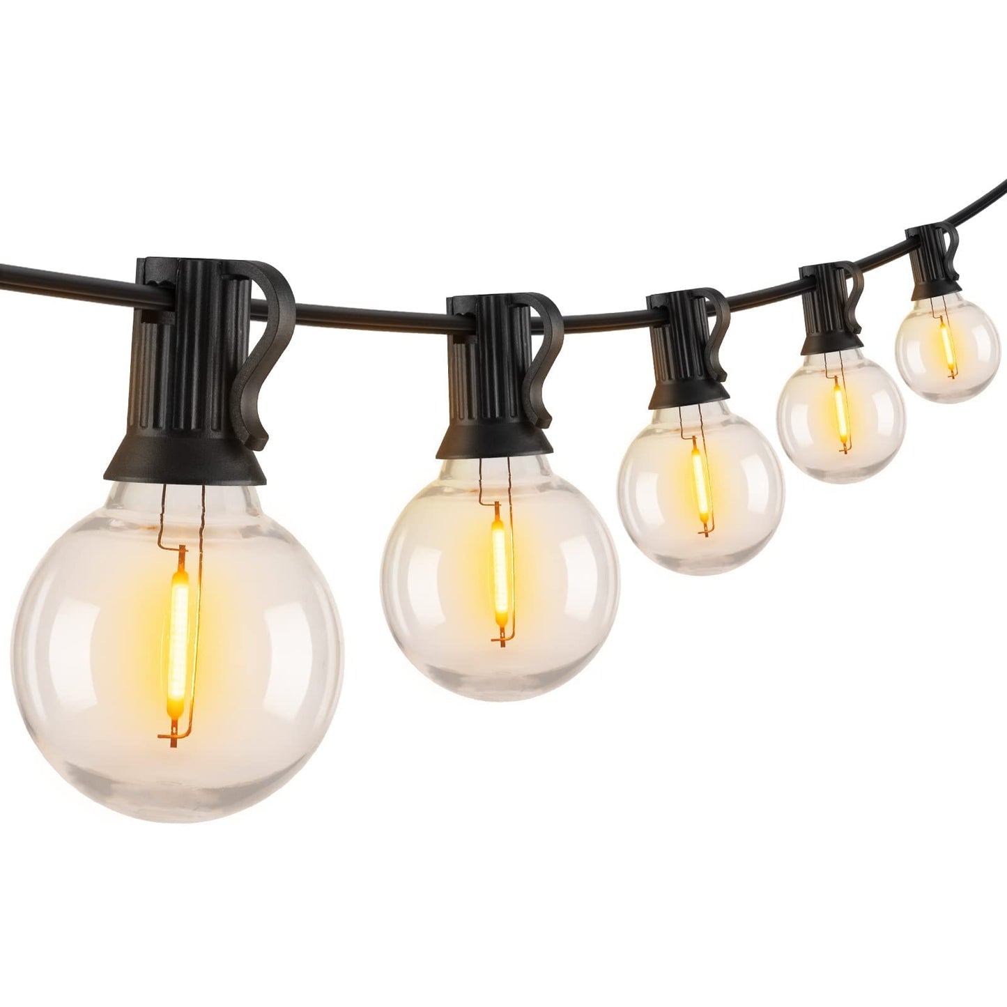 Skanto | Brightown 25Ft Outdoor String Lights, 27 G40 LEDs, Shatterproof, Waterproof, Black Cord