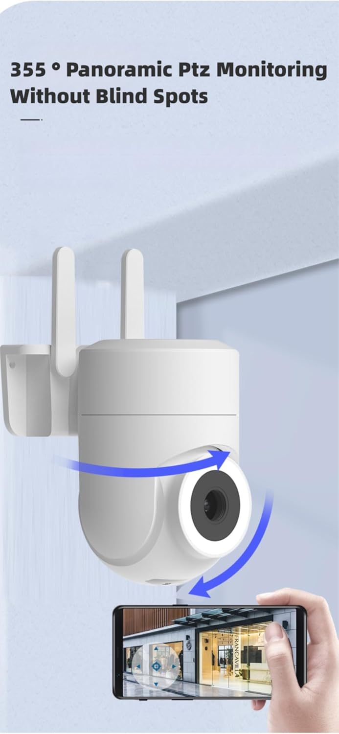 Skanto | Outdoor and Indoor Security Camera 2K 355° View with Night Mode