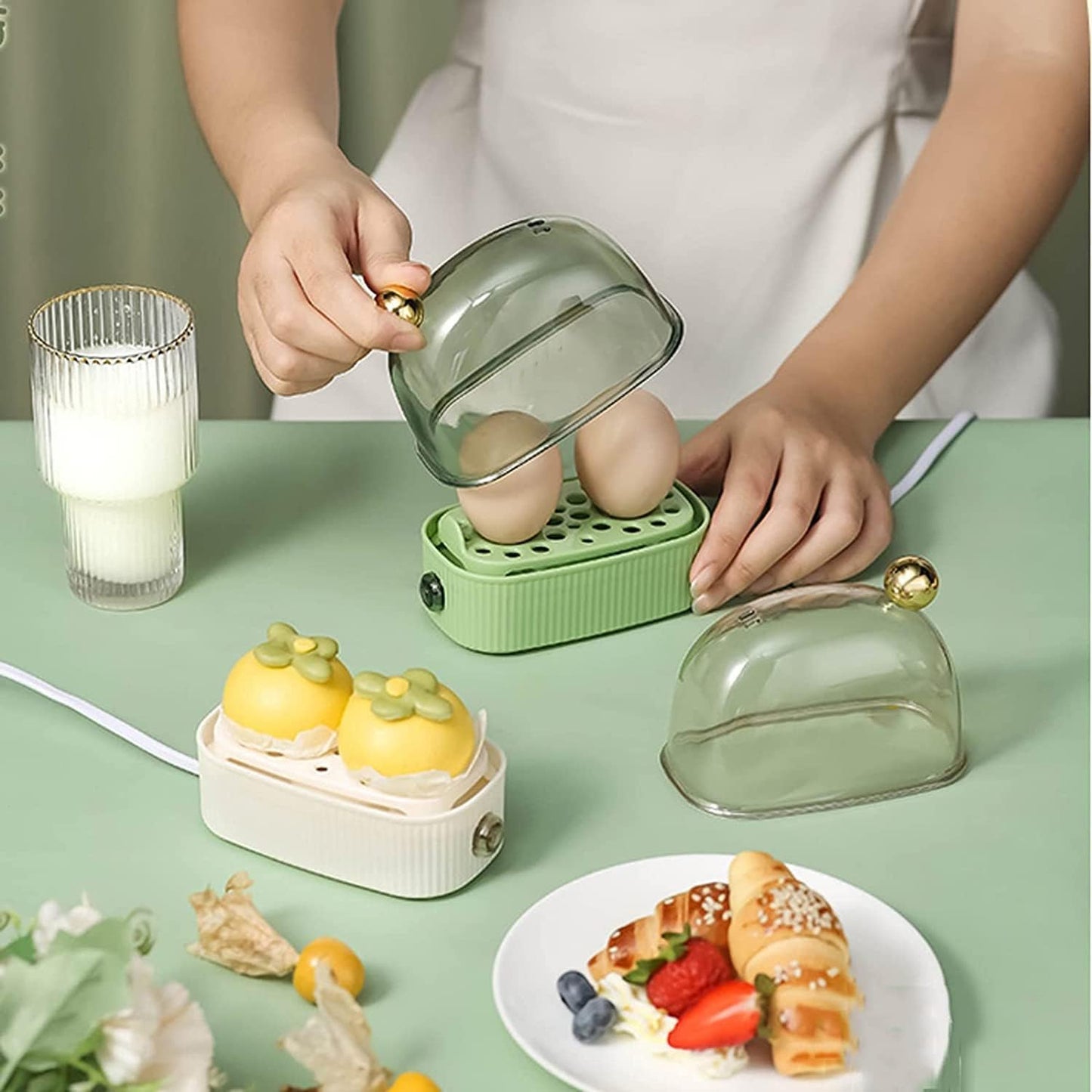 BowLift | KookNest Mini Egg Cooker – Automatic Electric Egg Cooker for 2 Eggs
