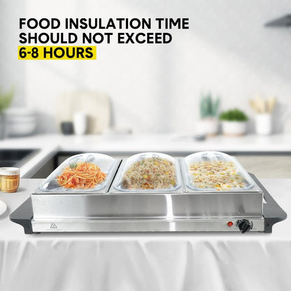 Skanto | Electric Buffet Food Warmer with 3 × 2,5L Pans & Temperature Control – Valtero