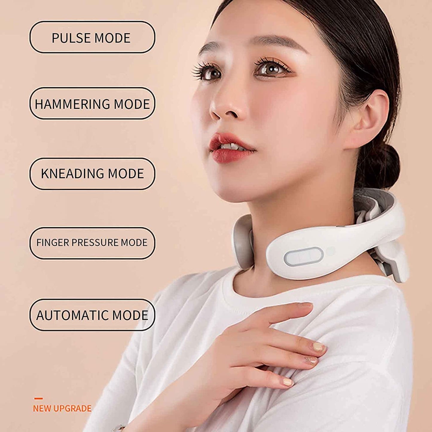 BowLift | Neck massager with heat, pain therapy, smart neck massager, 4 massage heads portable deep tissue trigger point massager