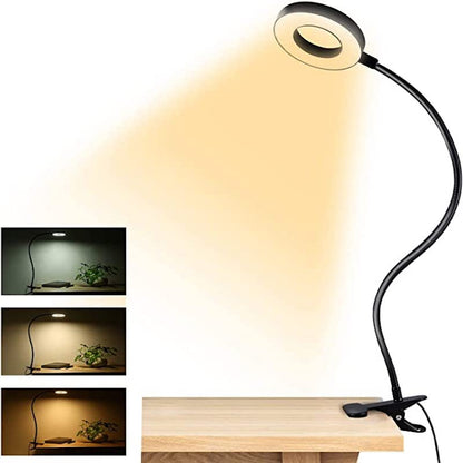Skanto | Clip-on Light - Reading Lamp with 48 LEDs, 3 Color Modes, and 10 Brightness Levels, Eye Protection & Flexible Gooseneck